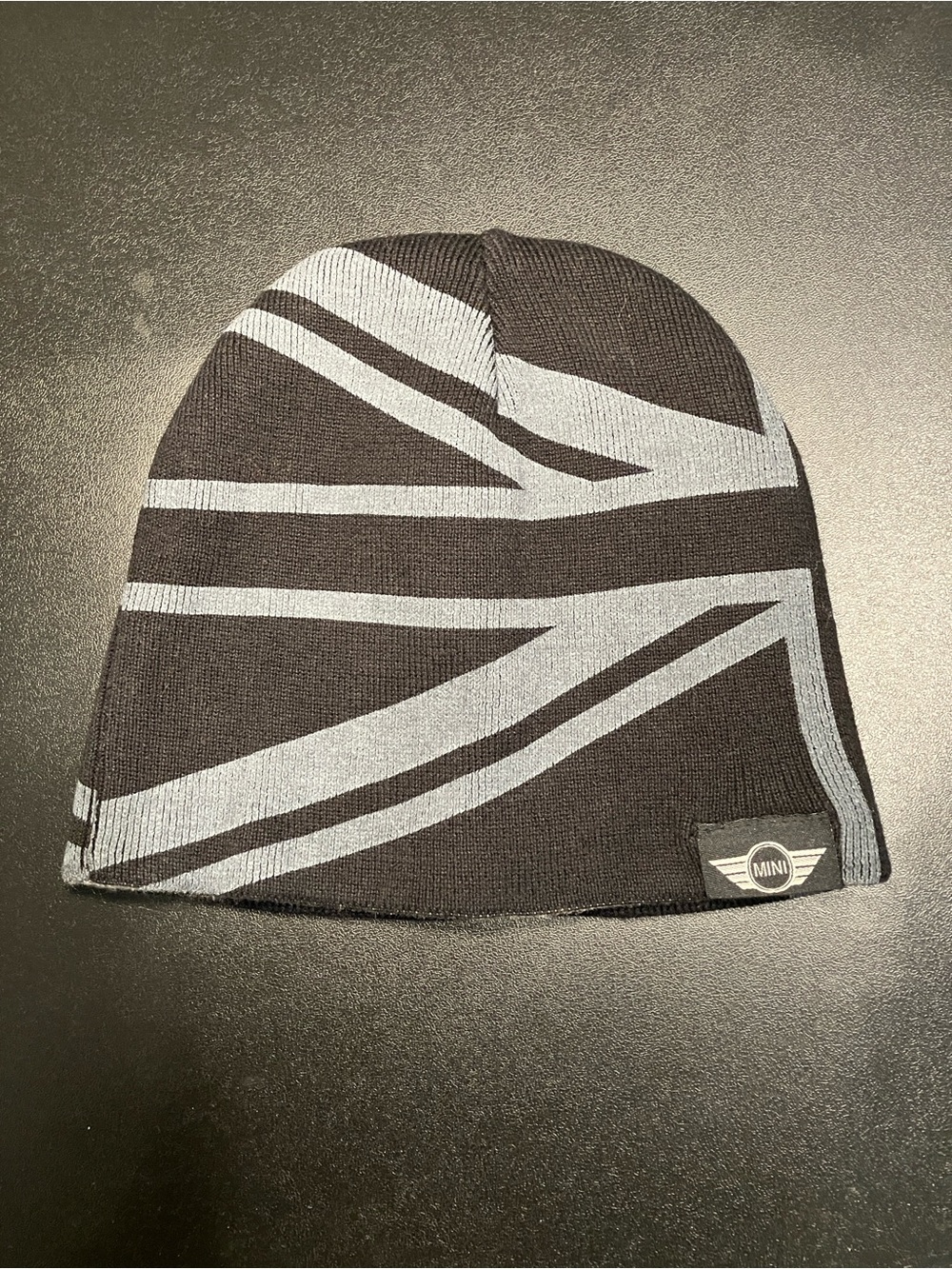 MINI Cooper Black & Gray Union Jack Beanie- one size fits most
